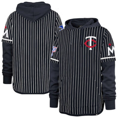 Minnesota Twins '47 Pinstripe Double Header Pullover Hoodie - Navy Hoodies