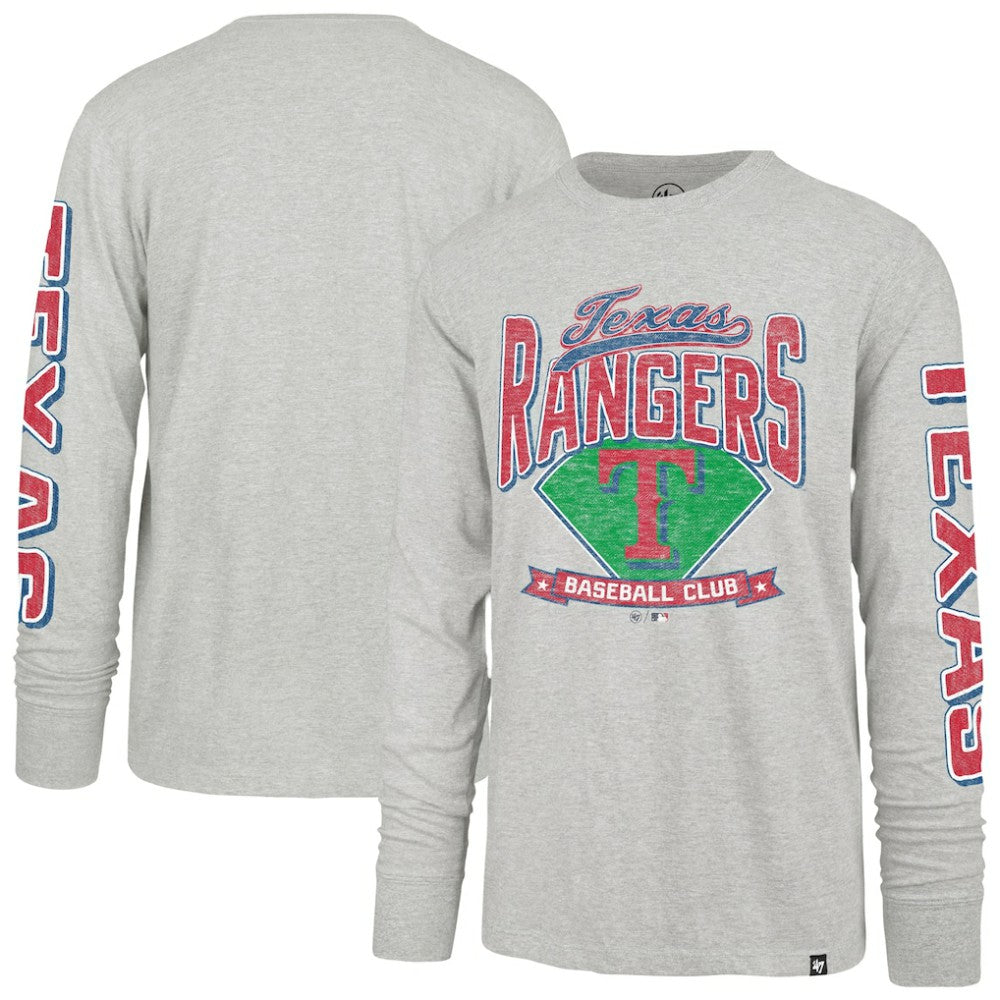 Texas Rangers '47 Fair Ball Franklin Long Sleeve T-Shirt - Gray T-shirts