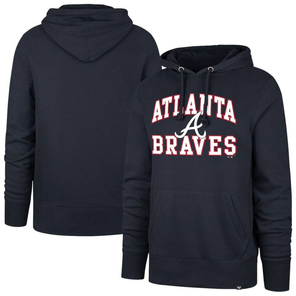 Atlanta Braves '47 Velocity Headline Pullover Hoodie - Navy Hoodies