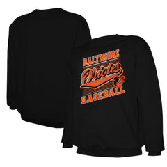 Baltimore Orioles Stitches Lightweight Crew Sweatshirt - Black Sweatshirts
