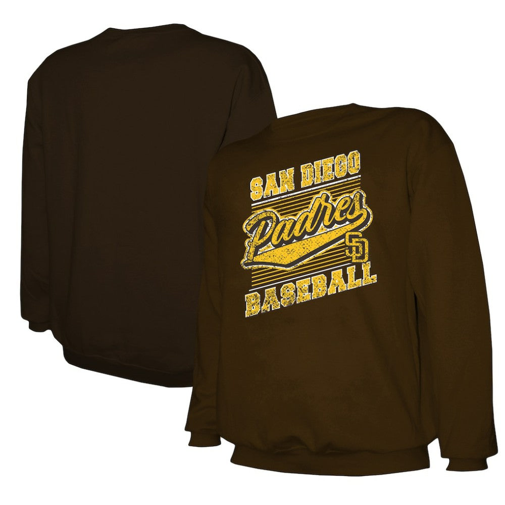 San Diego Padres Stitches Lightweight Crew Sweatshirt - Brown Sweatshirts