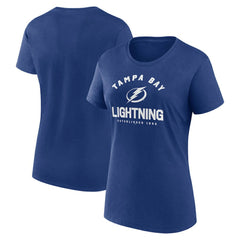 Tampa Bay Lightning Logo Athletic Women's Unrivaled T-Shirt - Blue | US 202179624