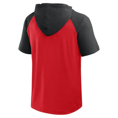 Chicago Blackhawks Logo Athletic Prime Raglan Short Sleeve Pullover Hoodie - Red | US 202179730