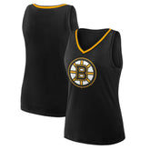 Boston Bruins Logo Athletic Women's Stellar Win V-Neck Tank Top - Black | US 202179785