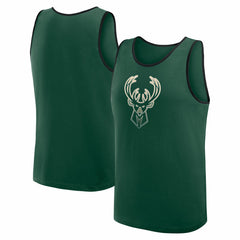 Milwaukee Bucks Logo Athletic Unmatched Success Tank Top Hunter Green outlet