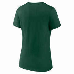 Milwaukee Bucks Logo Athletic Women's Unrivaled V-Neck T-Shirt Hunter Green