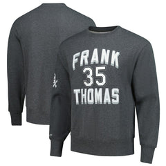 Frank Thomas Chicago White Sox Mitchell & Ness Legends Collection Vintage Logo Name & Number Fleece Pullover Sweatshirt - Heather Charcoal Pullover