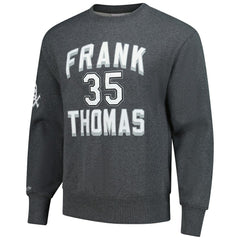 Frank Thomas Chicago White Sox Mitchell & Ness Legends Collection Vintage Logo Name & Number Fleece Pullover Sweatshirt - Heather Charcoal Pullover