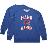 Hank Aaron Atlanta Braves Mitchell & Ness Legends Collection Vintage Logo Fleece Name & Number Pullover Sweatshirt - Royal Pullover
