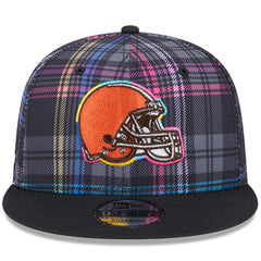 Cleveland Browns New Era 2024 NFL Crucial Catch Plaid 9FIFTY Snapback Hat - Black Hats
