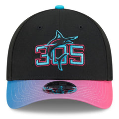 Miami Marlins New Era 2025 City Connect 9FORTY M-Crown Adjustable Hat - Black/Pink Hats