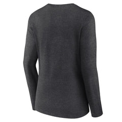Vegas Golden Knights Women's Primary Logo Long Sleeve V-Neck T-Shirt - Charcoal | US 202183359