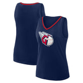 Cleveland Guardians Logo Athletic Women's Stellar Win V-Neck Tank Top - Navy Tanks