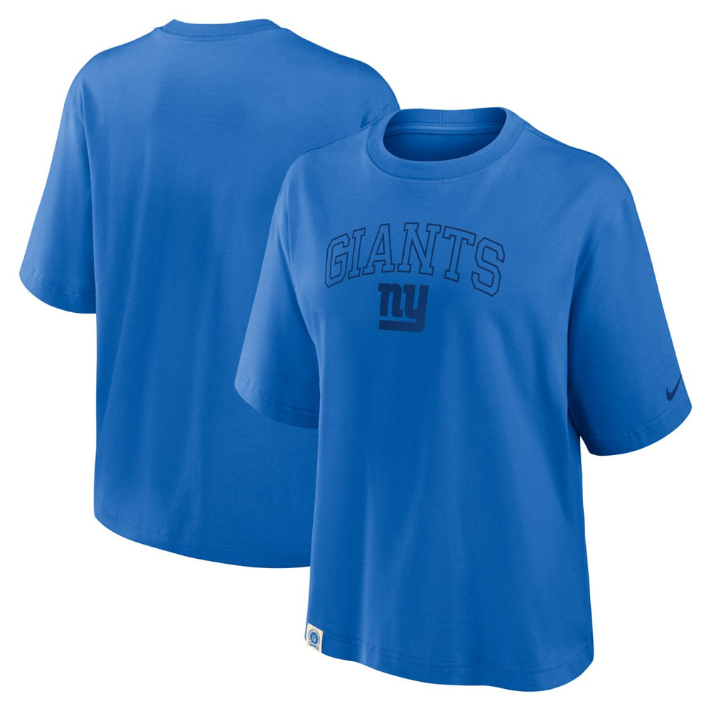 New York Giants Women's Glory Arch Boxy T-Shirt - Royal T-shirts