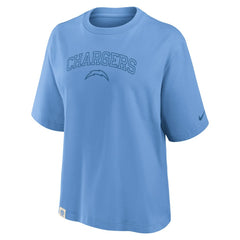 Los Angeles Chargers Women's Glory Arch Boxy T-Shirt - Powder Blue T-shirts