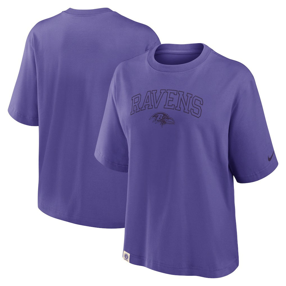 Baltimore Ravens Women's Glory Arch Boxy T-Shirt - Purple T-shirts
