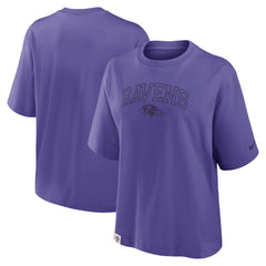 Baltimore Ravens Women's Glory Arch Boxy T-Shirt - Purple T-shirts