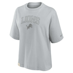 Detroit Lions Women's Glory Arch Boxy T-Shirt - Gray T-shirts