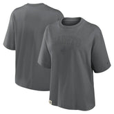 New Orleans Saints Women's Glory Arch Boxy T-Shirt - Charcoal T-shirts
