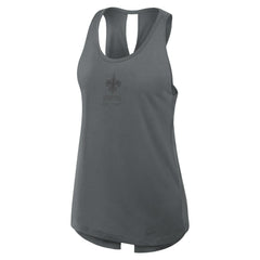 New Orleans Saints Women's Glory Open-Back Crisscross Dri-FIT Tank Top - Charcoal Tops