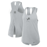 Detroit Lions Women's Glory Open-Back Crisscross Dri-FIT Tank Top - Gray Tops