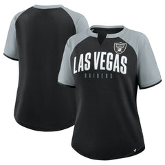 Las Vegas Raiders Women's Height Advantage T-Shirt - Black/Silver T-shirts