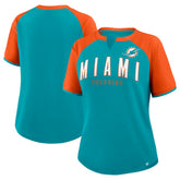 Miami Dolphins Women's Height Advantage T-Shirt - Aqua/Orange T-shirts