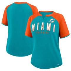Miami Dolphins Women's Height Advantage T-Shirt - Aqua/Orange T-shirts