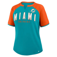 Miami Dolphins Women's Height Advantage T-Shirt - Aqua/Orange T-shirts