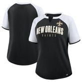New Orleans Saints Women's Height Advantage T-Shirt - Black/White T-shirts