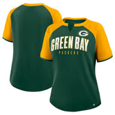 Green Bay Packers Women's Height Advantage T-Shirt - Green/Gold T-shirts