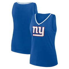 New York Giants Logo Athletic Women's Stellar Win V-Neck Tank Top - Royal Tops