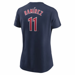 José Ramírez Cleveland Guardians Nike Women's Cooperstown Collection Fuse Name & Number T-Shirt - Navy T-shirts