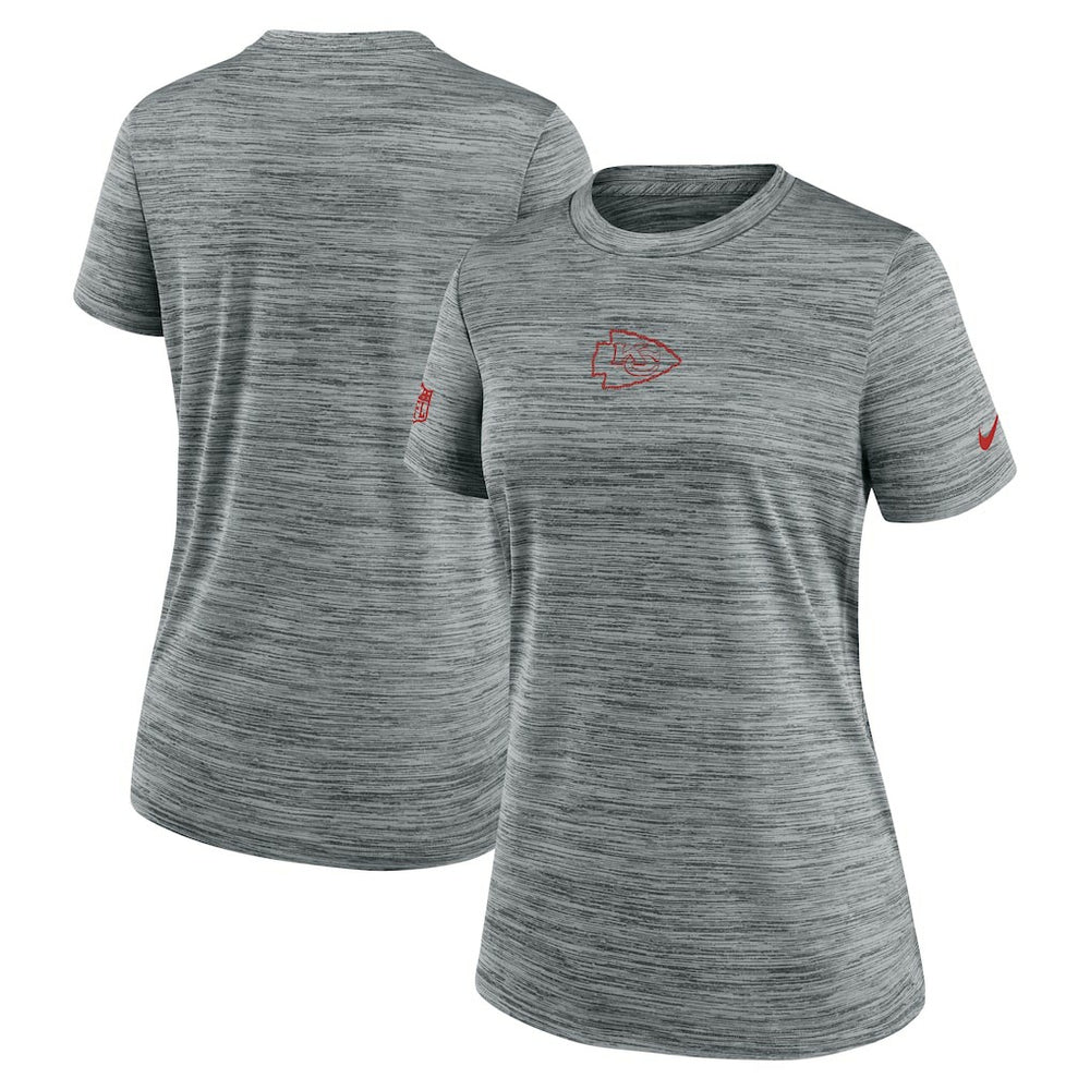 Kansas City Chiefs Women's Sideline Velocity Dri-FIT T-Shirt - Gray T-shirts