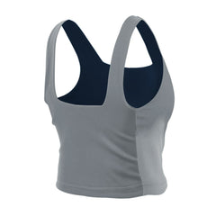 Dallas Cowboys New Era Women's Reversible Cropped Sport Classics Tank Top - Navy/Gray Tops