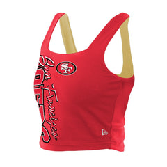 San Francisco 49ers New Era Women's Reversible Cropped Sport Classics Tank Top - Scarlet/Black Tops