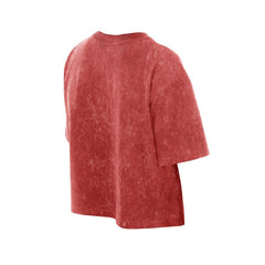 San Francisco 49ers New Era Women's Cropped Boxy Sport Classics Mineral Wash T-Shirt - Scarlet T-shirts