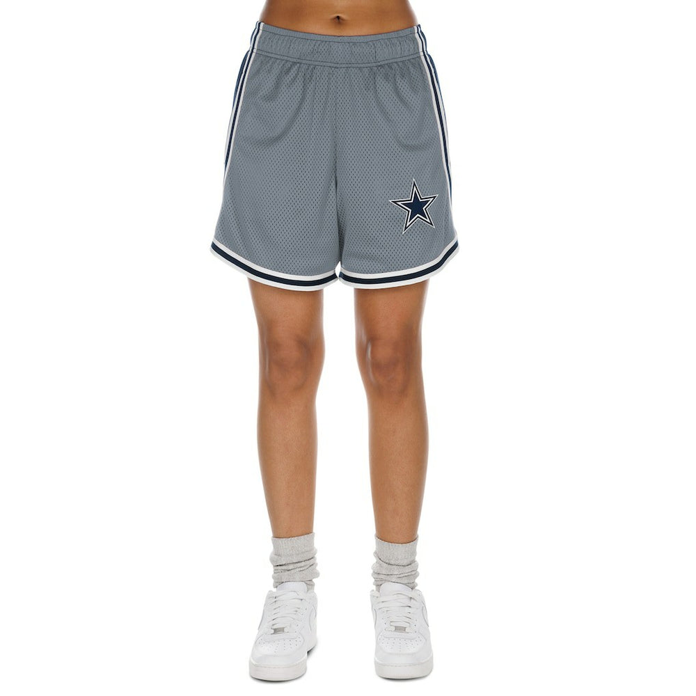 Dallas Cowboys New Era Women's Sport Classics Mesh Shorts - Silver/Navy Shorts