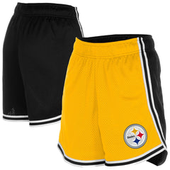 Pittsburgh Steelers New Era Women's Sport Classics Mesh Shorts - Gold/Black Shorts