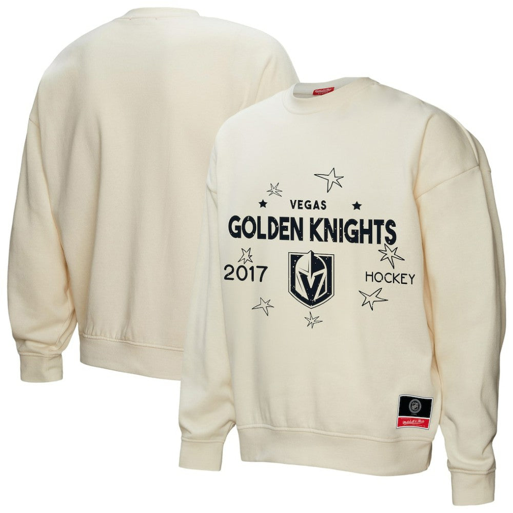 Vegas Golden Knights Mitchell & Ness Women's Logo 3.0 Pullover Sweatshirt - Cream | US 202198438