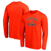 Cleveland Browns Team Arc Knockout Long Sleeve T-Shirt - Orange T-shirts