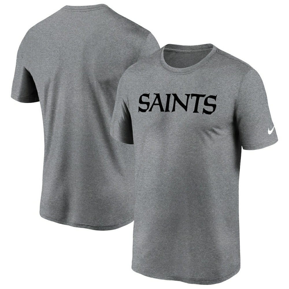 New Orleans Saints Legend Wordmark T-Shirt - Heather Gray T-shirts