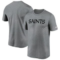 New Orleans Saints Legend Wordmark T-Shirt - Heather Gray T-shirts