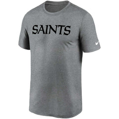 New Orleans Saints Legend Wordmark T-Shirt - Heather Gray T-shirts