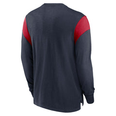 Houston Texans Rewind Playback Helmet Long Sleeve T-Shirt - Heather Navy T-shirts