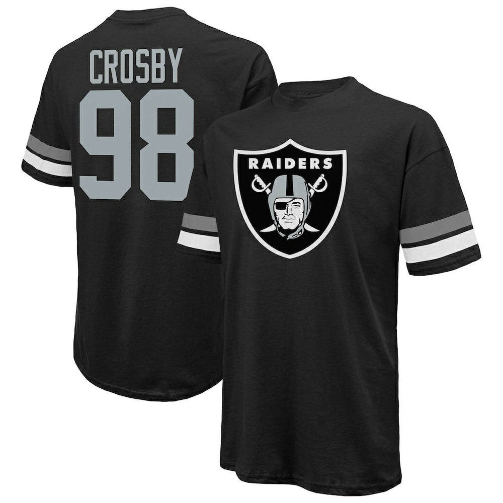 Maxx Crosby Las Vegas Raiders Majestic Threads Name & Number Oversize Fit T-Shirt - Black T-shirts