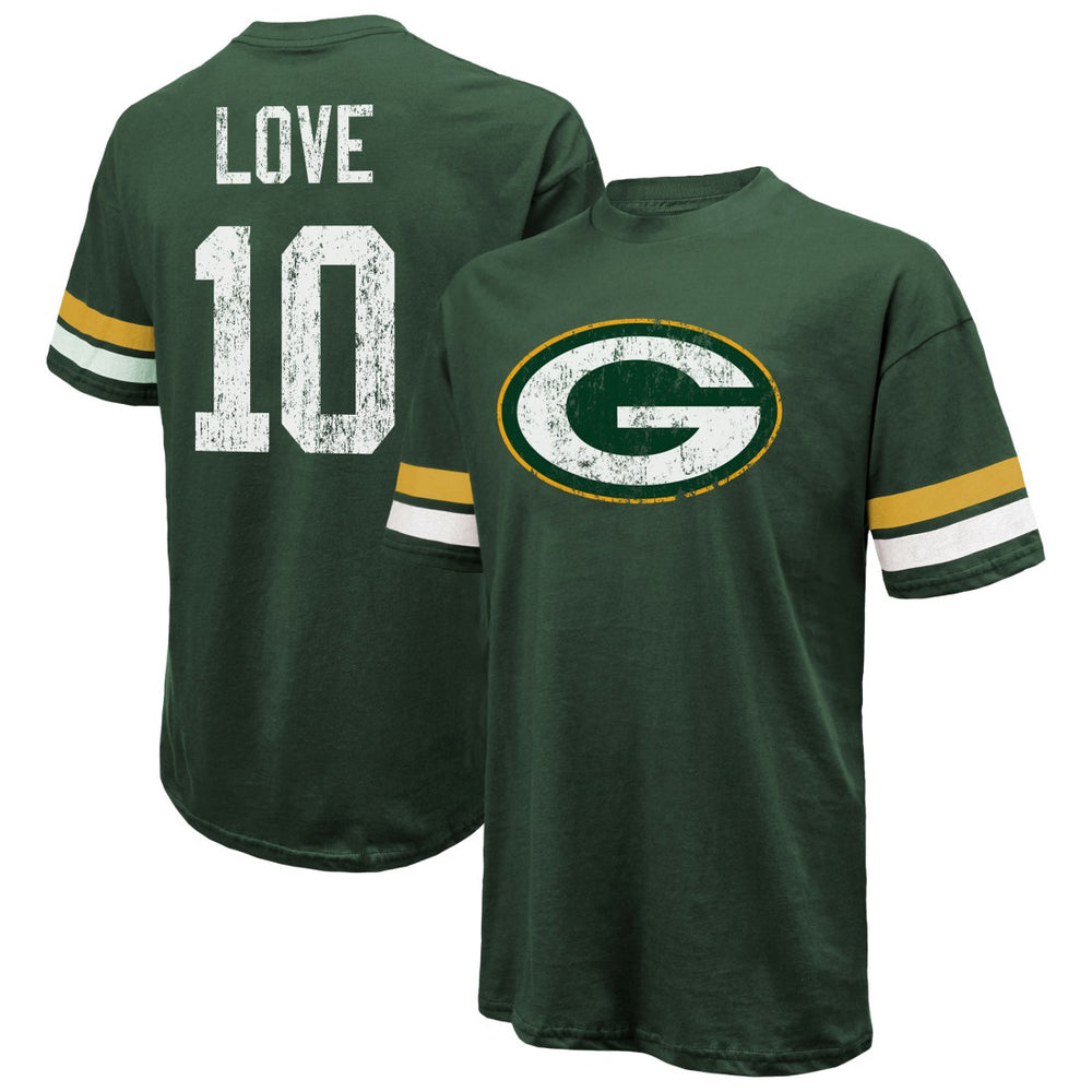 Jordan Love Green Bay Packers Majestic Threads Name & Number Oversize Fit T-Shirt - Green T-shirts