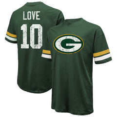 Jordan Love Green Bay Packers Majestic Threads Name & Number Oversize Fit T-Shirt - Green T-shirts