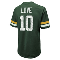 Jordan Love Green Bay Packers Majestic Threads Name & Number Oversize Fit T-Shirt - Green T-shirts