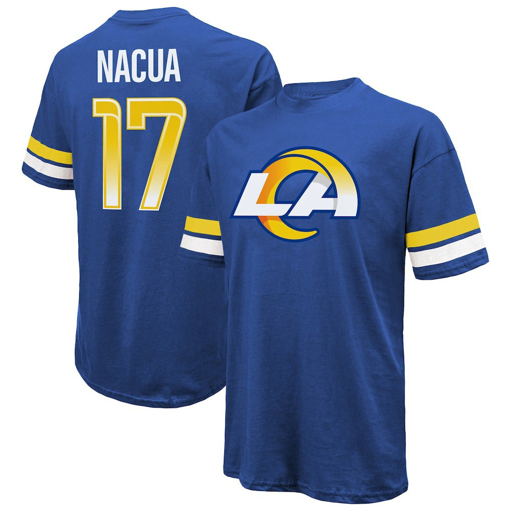 Puka Nacua Los Angeles Rams Majestic Threads Name & Number Oversized Fit T-Shirt - Royal T-shirts